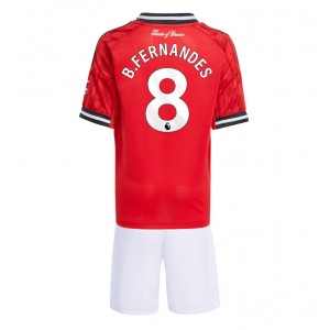Fotbalové Dres Manchester United Bruno Fernandes #8 Dětské Domácí Oblečení 2025-26 Krátký Rukáv (+ trenýrky)